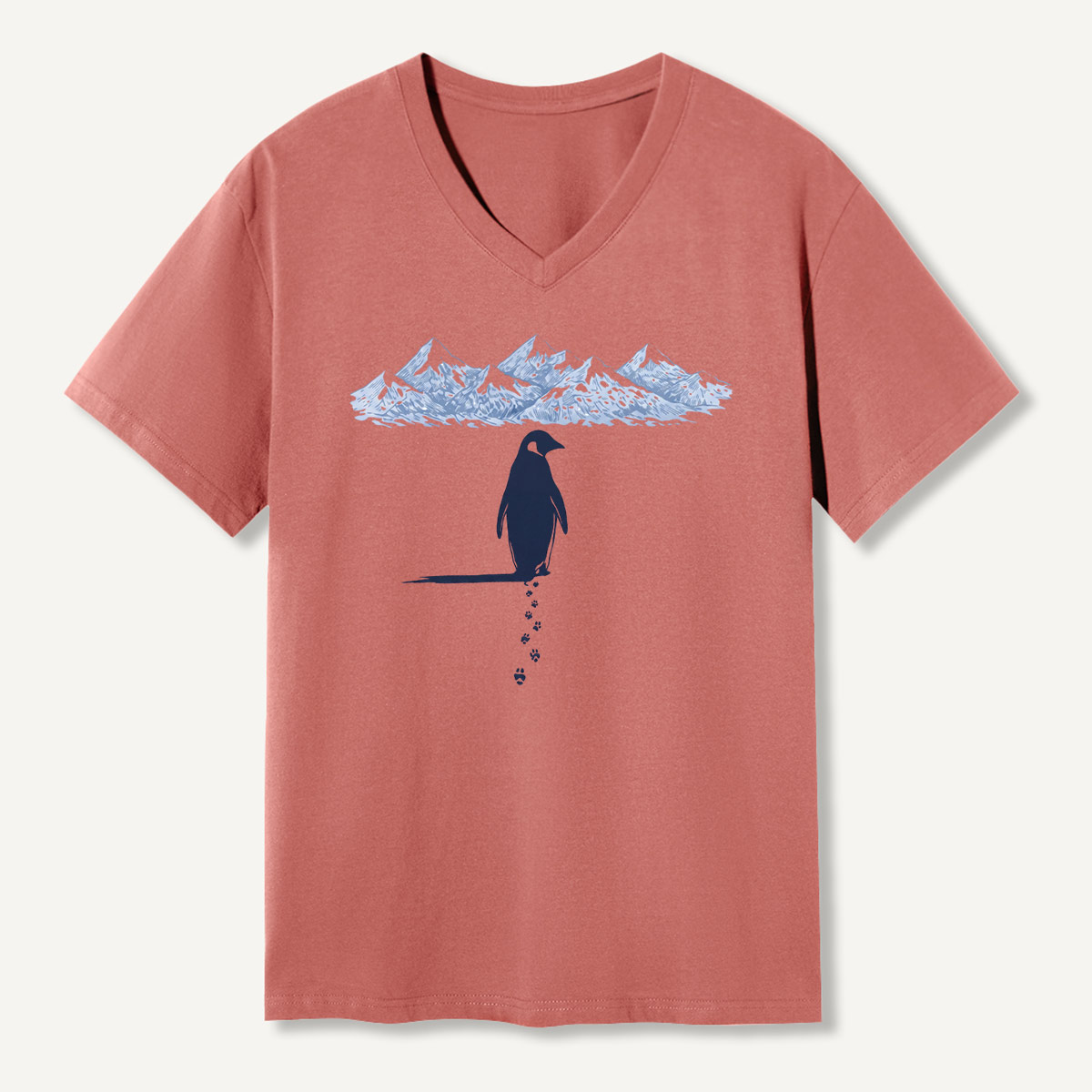 Solitary Penguin Arctic Walk V-neck T-Shirt