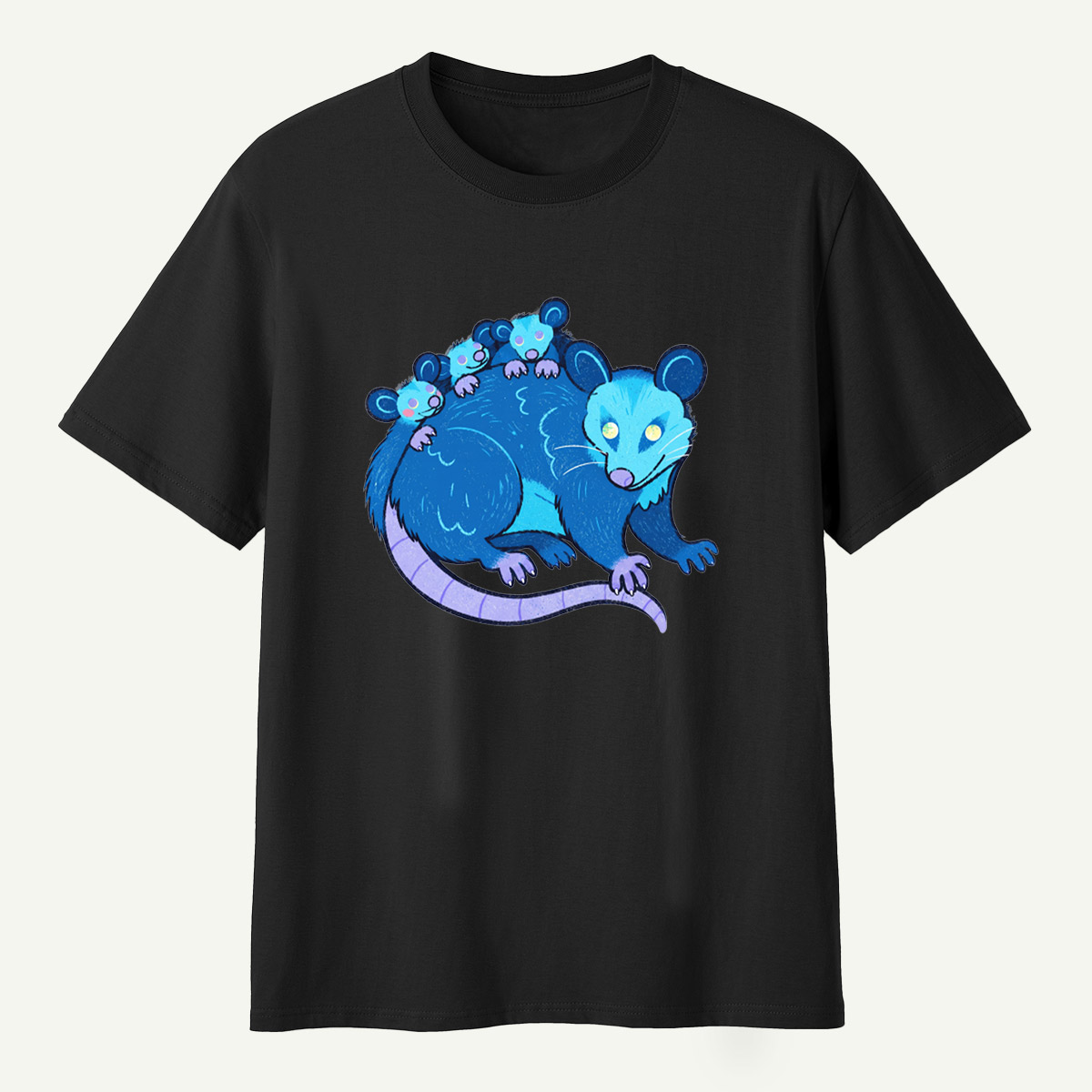 Blue Opossum Family T-Shirt