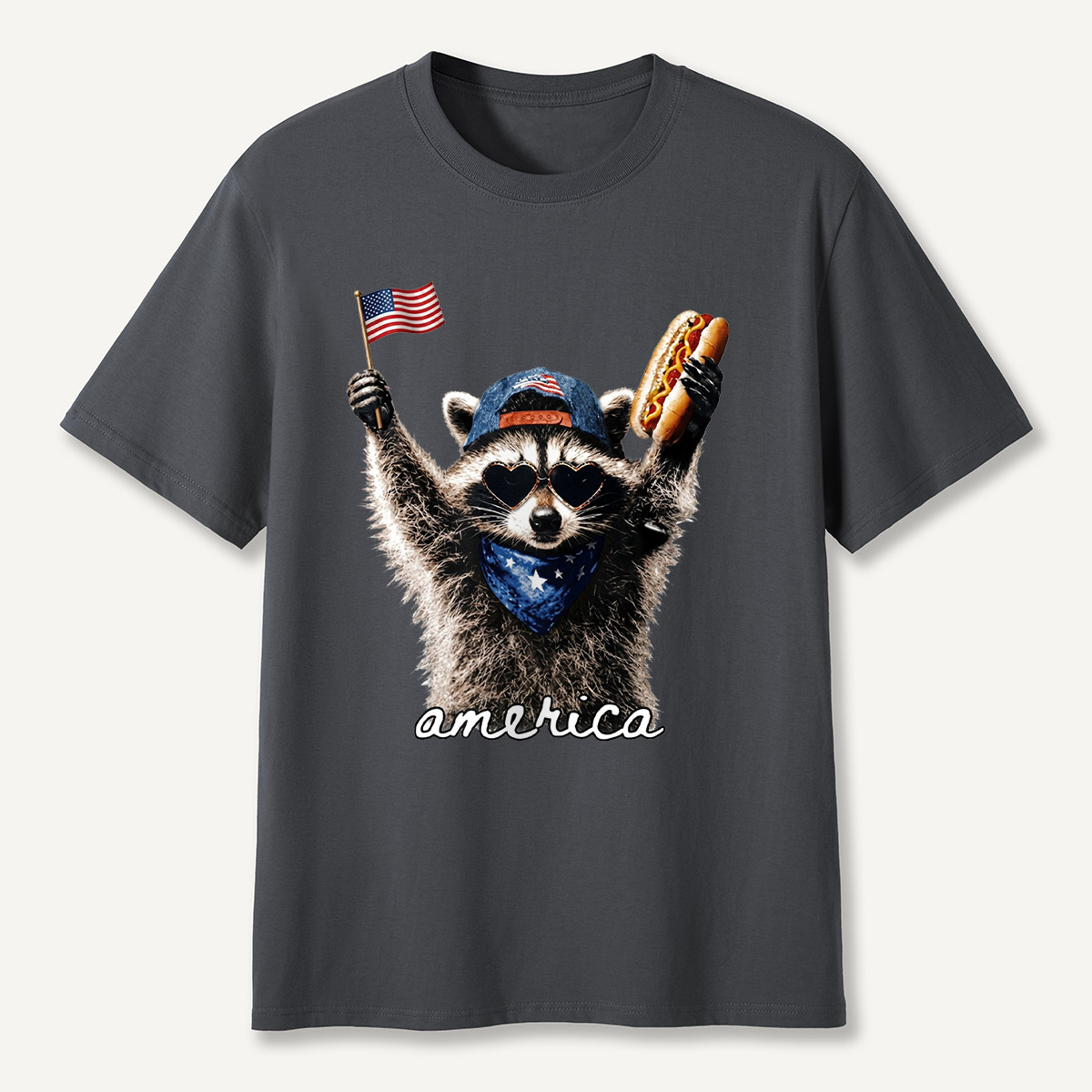 Patriotic Raccoon America T-Shirt