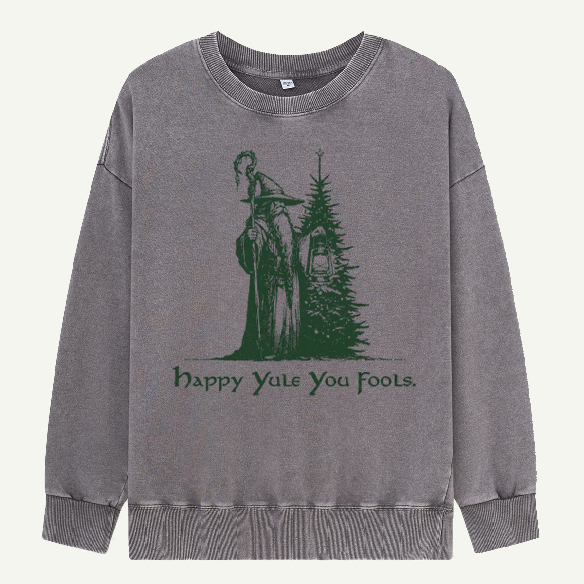 Happy Yule Yew Fool Washed Sweatshirts