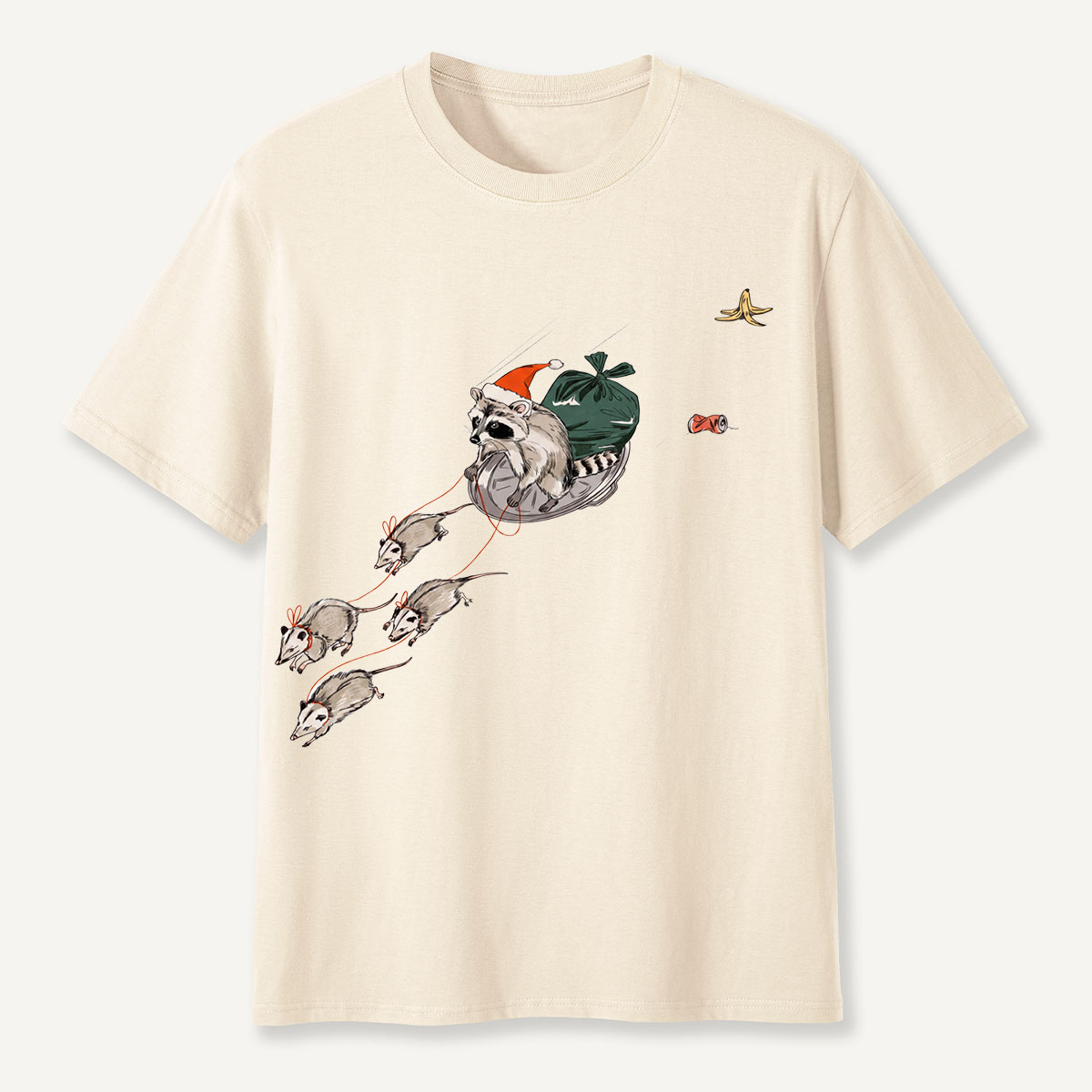 Holiday Possum Sleigh Funny Christmas T-Shirt