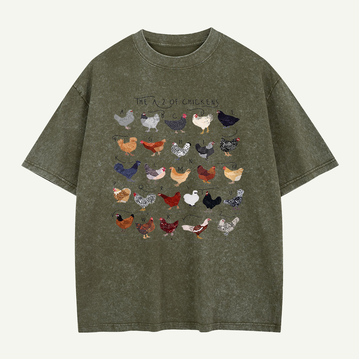 The Chicken Alphabet Washed T-Shirt