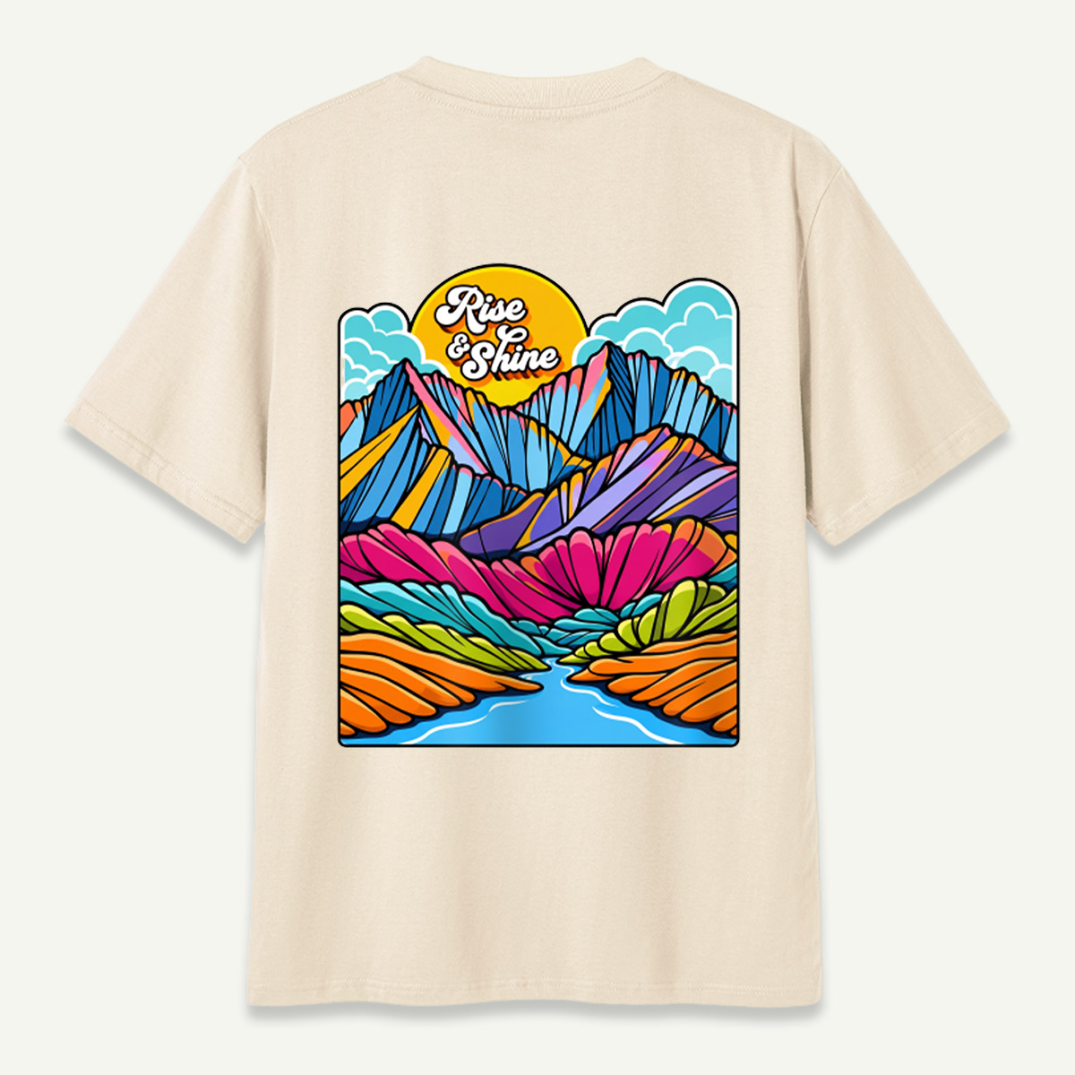Rise And Shine Colorful Mountain Sunrise Landscape T-Shirt