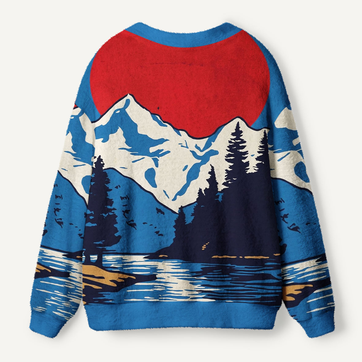 Pines Between Mountain and Lake Ugly Cardigan Sweaters