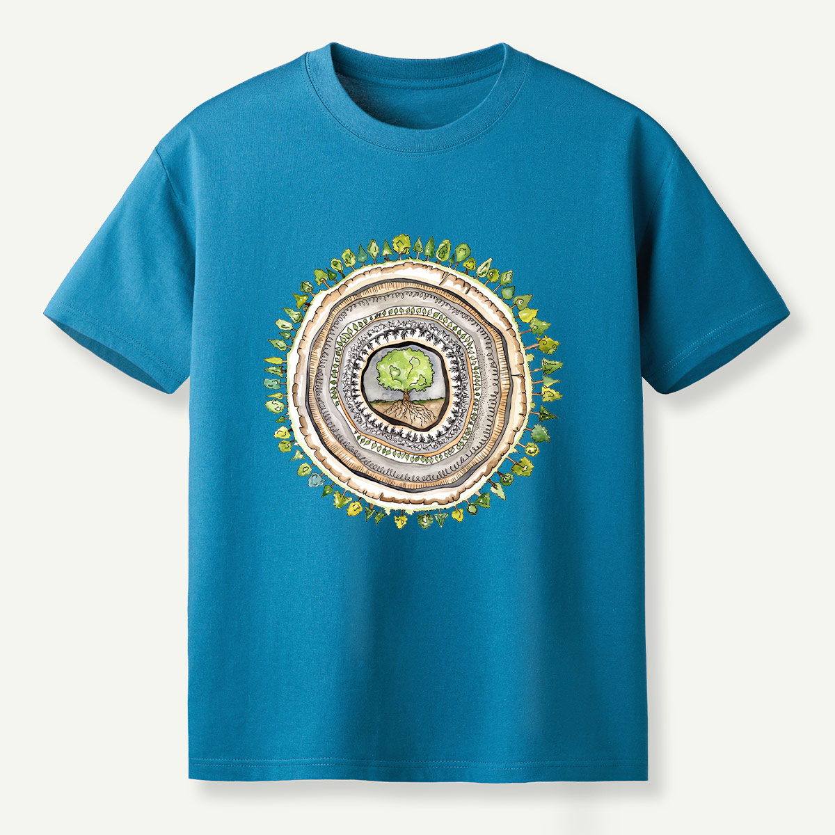 Tree Rings Nature Mandala T-Shirt