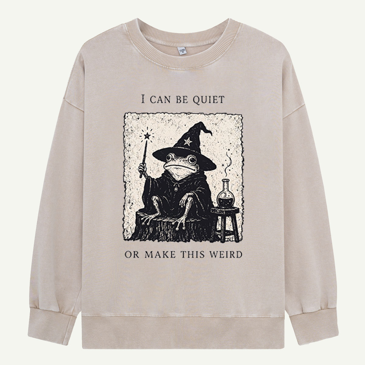Frog Wizard Makes It Weird Washed Sweatshirts