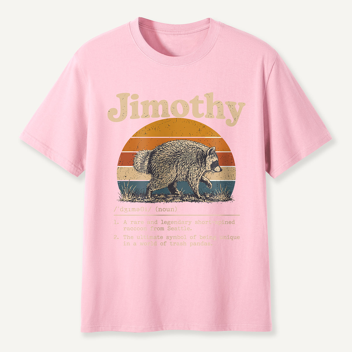Jimothy Definition Retro Sunset Raccoon T-Shirt