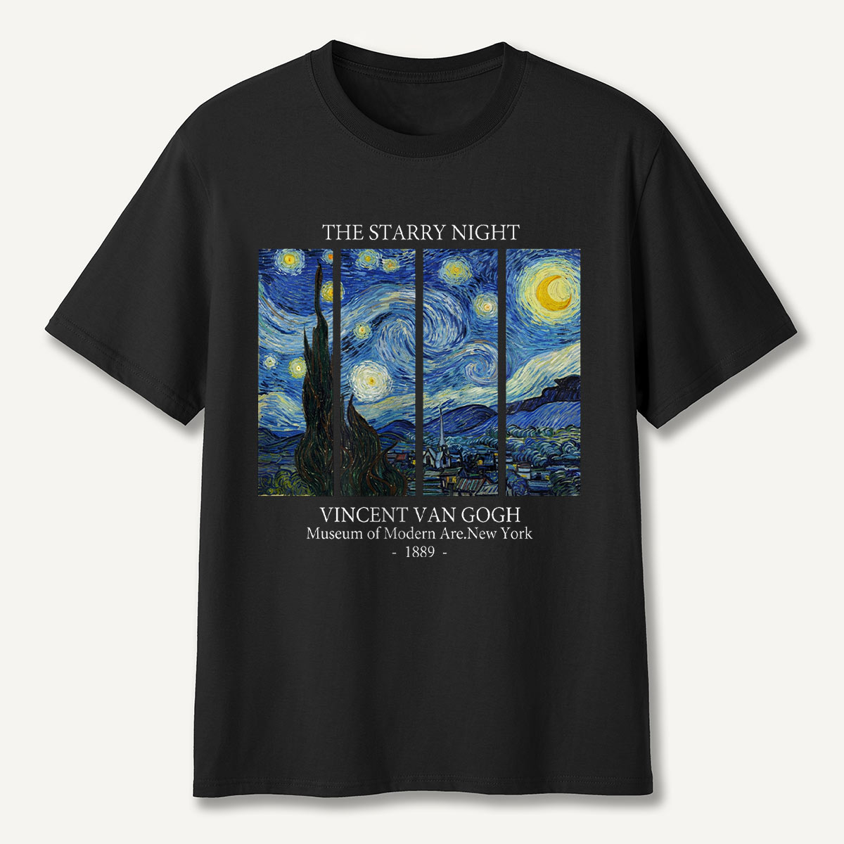 The Starry Night 1889 Panel Art T-Shirt