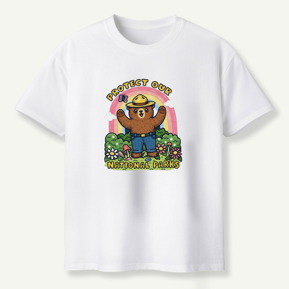 Protect Our National Parks Ranger Bear Garden Scene T-Shirt