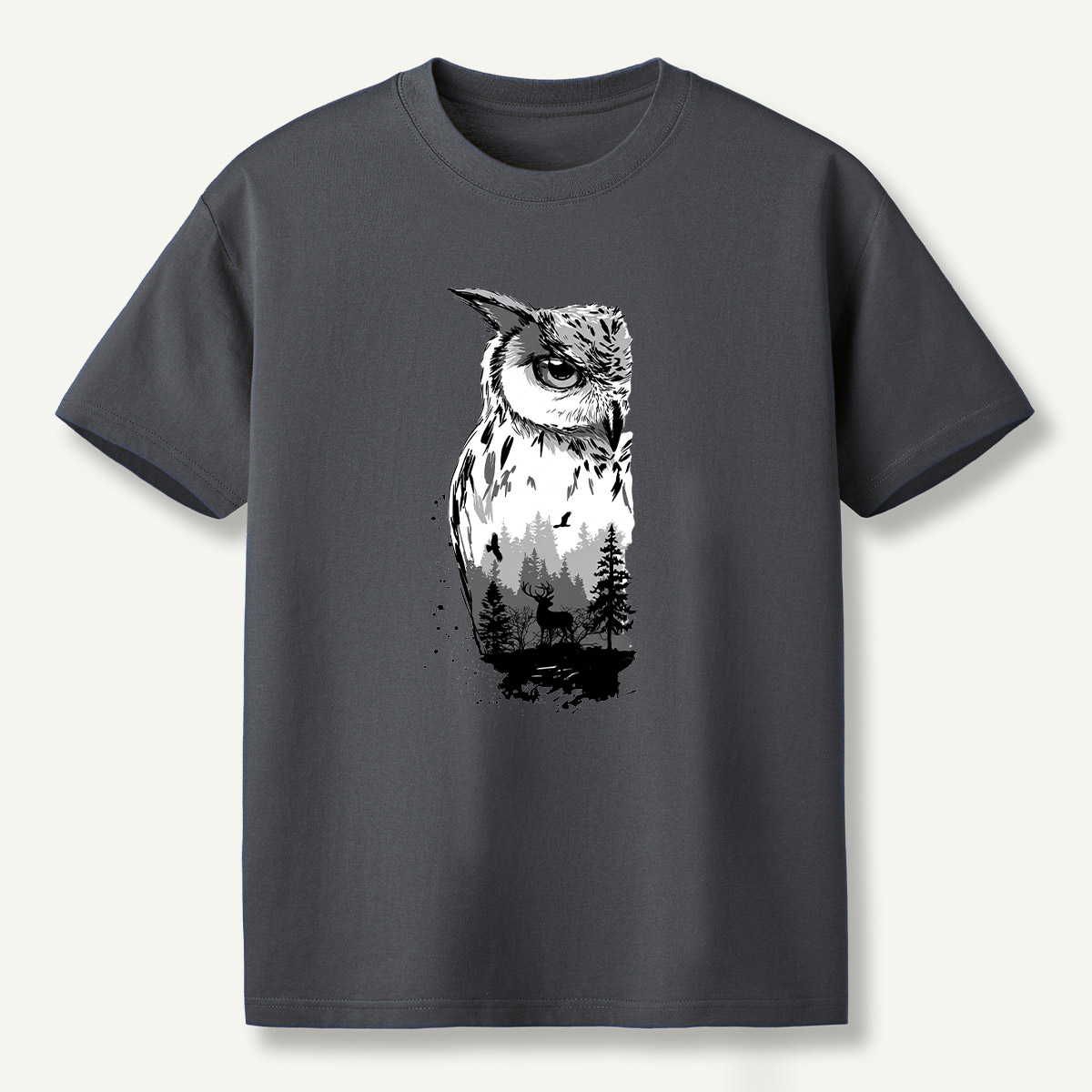Woodland Owl Ink Portrait T-Shirt