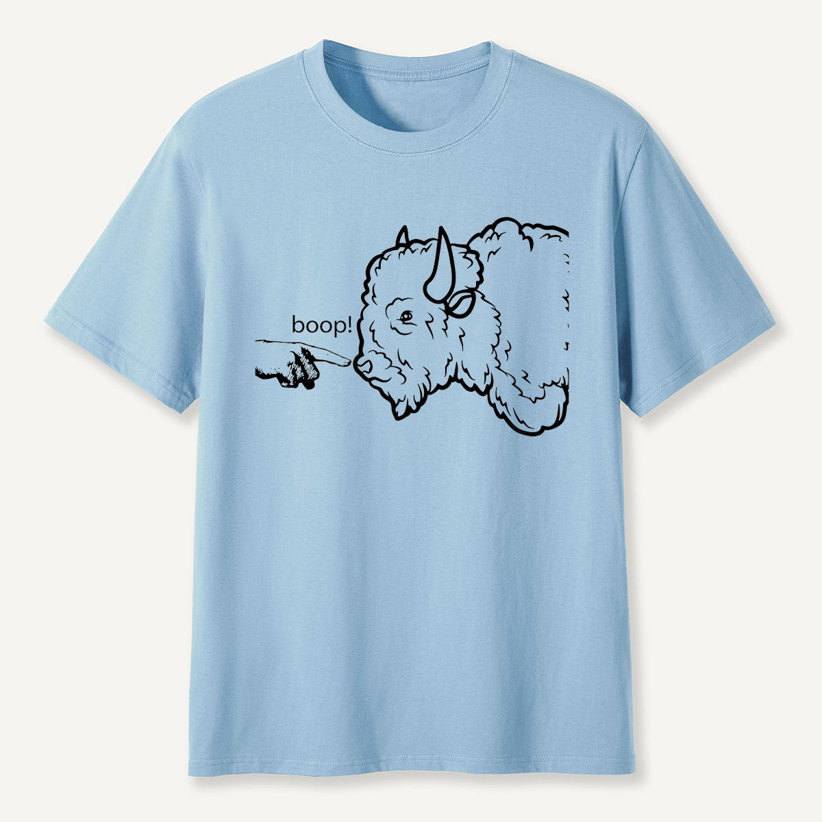 Boop the Bison Funny Line Art T-Shirt
