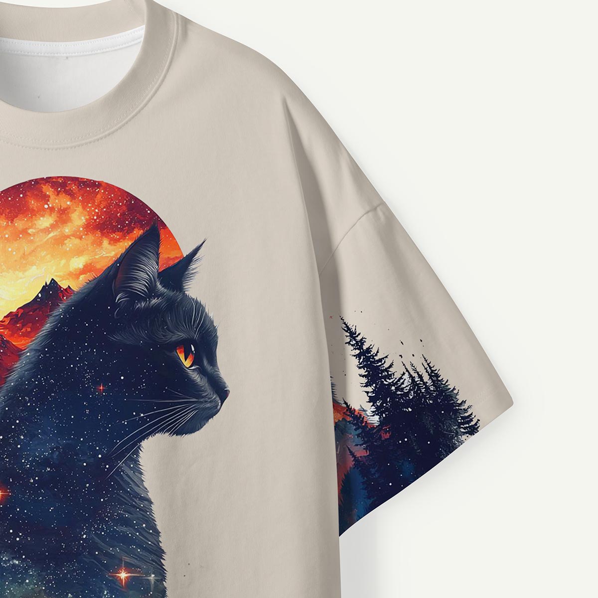 Cosmic Forest Cat Premium Eco Tee