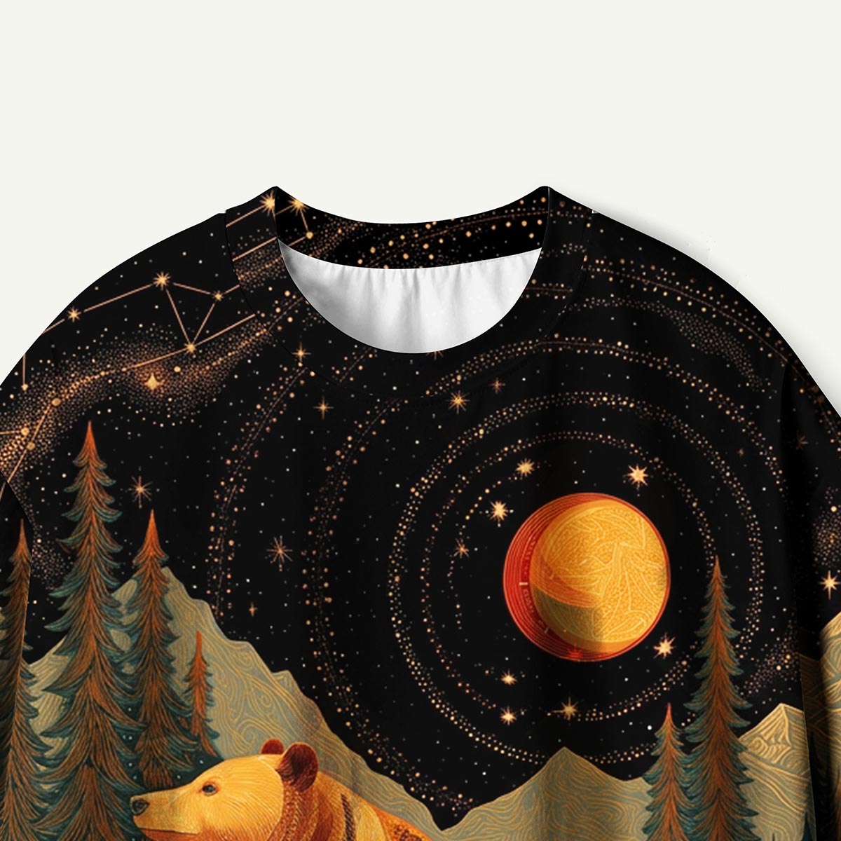 Bear in Wildflower Meadow Night Sky Premium Eco Tee