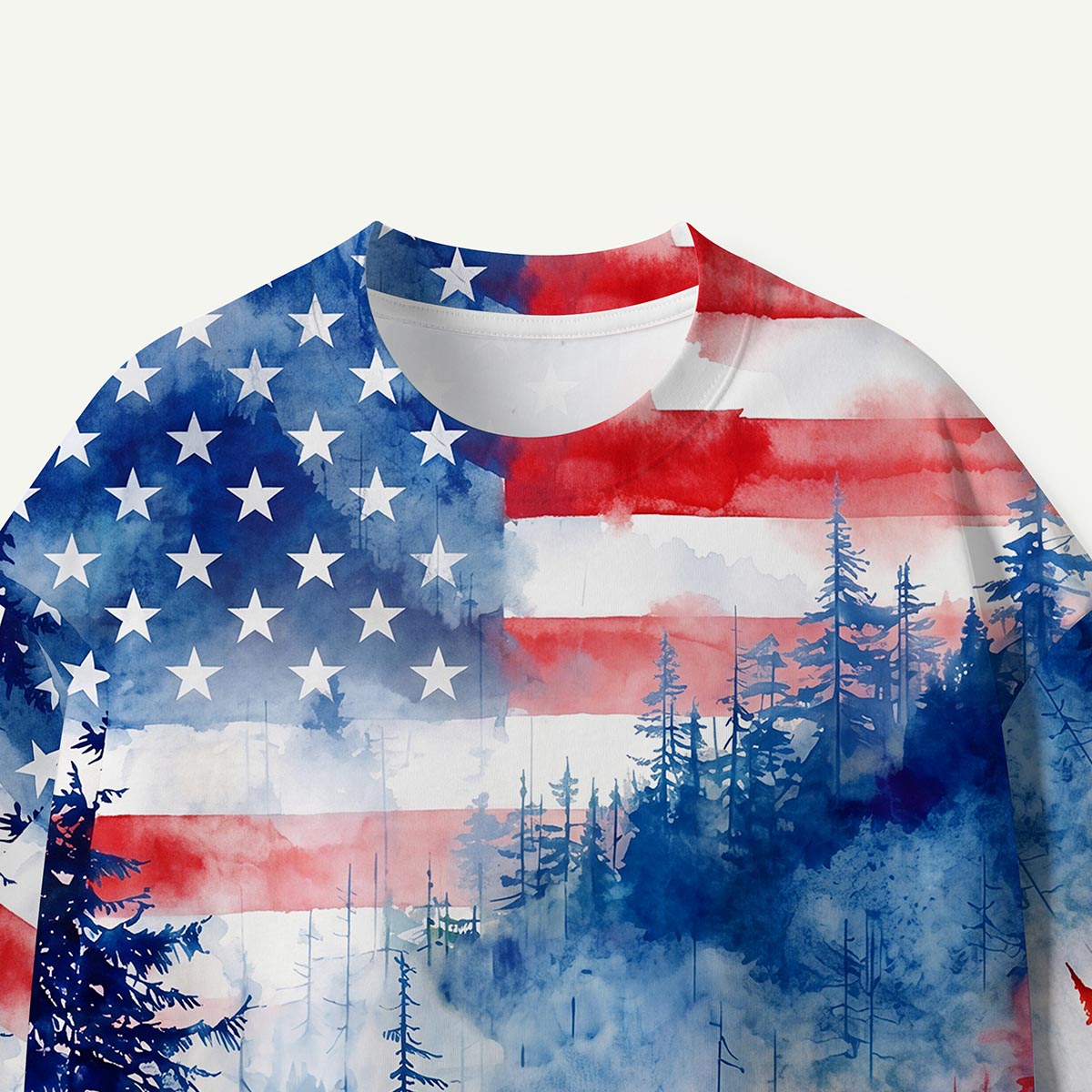 American Flag Forest Premium Eco Tee