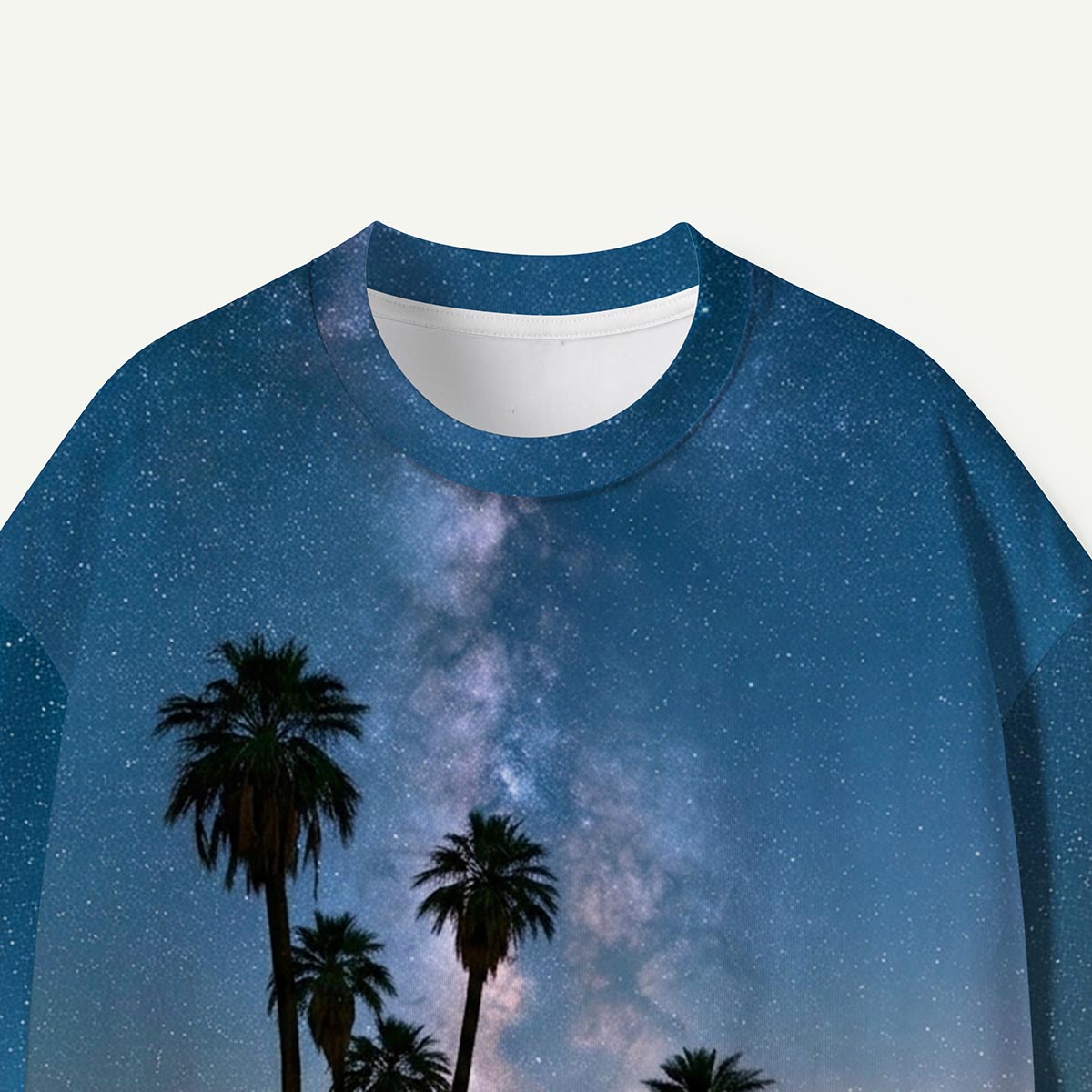 Desert Palm Trees Night Sky Galaxy Premium Eco Tee