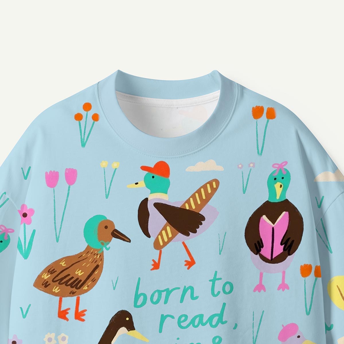 Duck Born to Read Swim and Eat Bread Premium Eco Tee