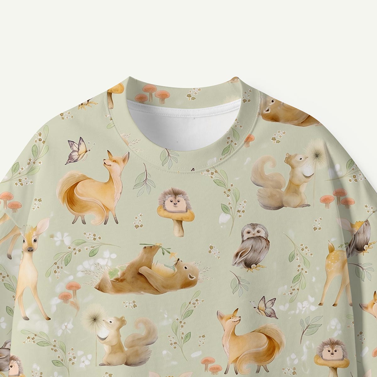 Forest Animals Deer Fox Mushrooms All-Over Print Eco T-Shirt