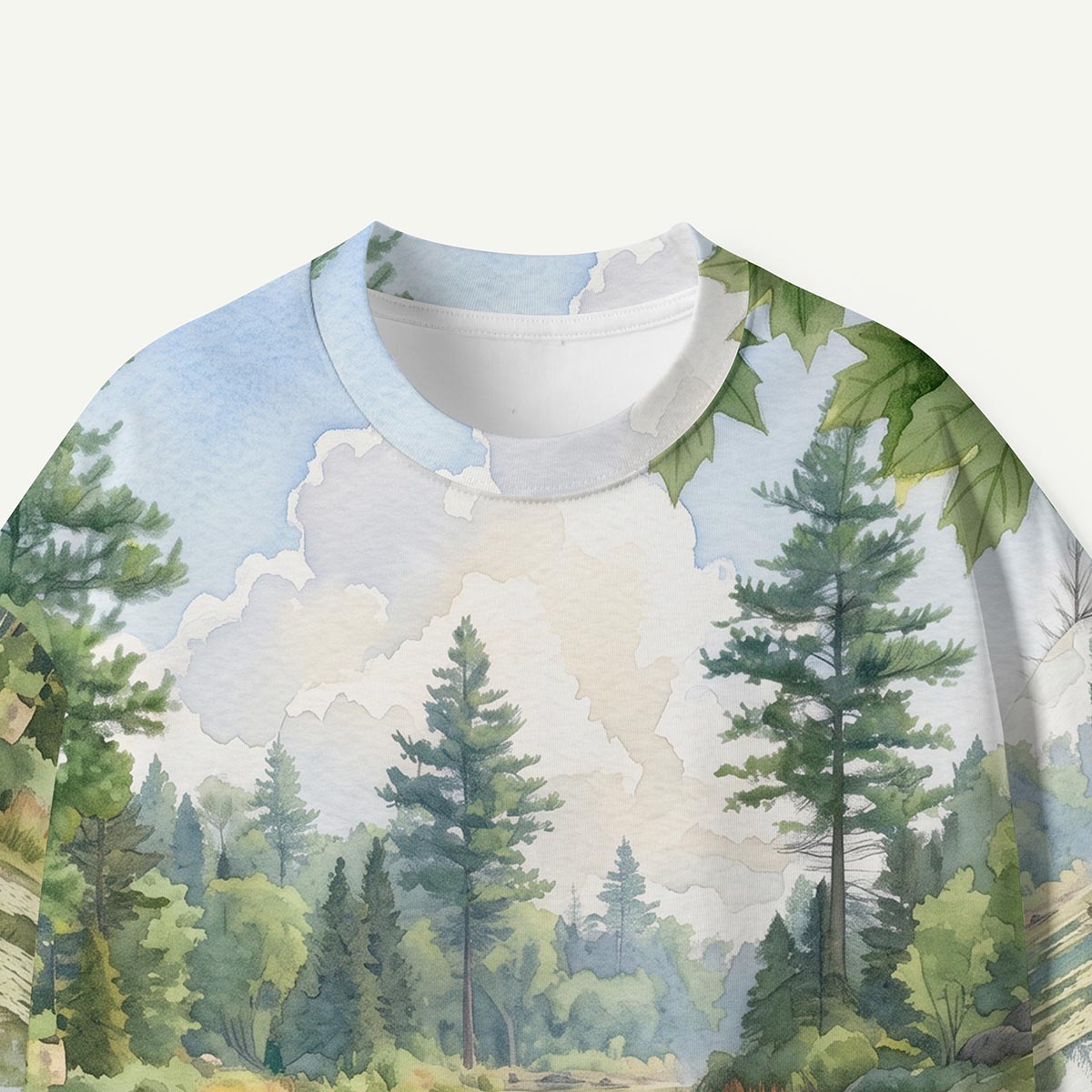 Watercolor Forest Lake Premium Eco Tee
