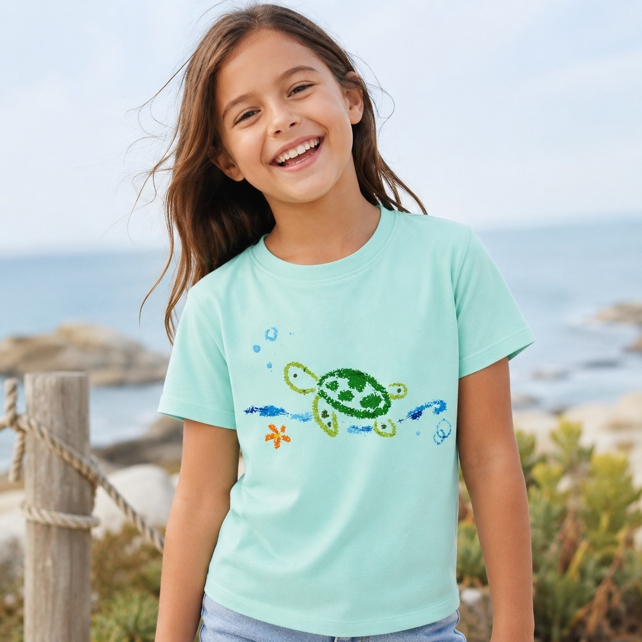 Sea Turtle Ocean Swim Kids T-Shirt