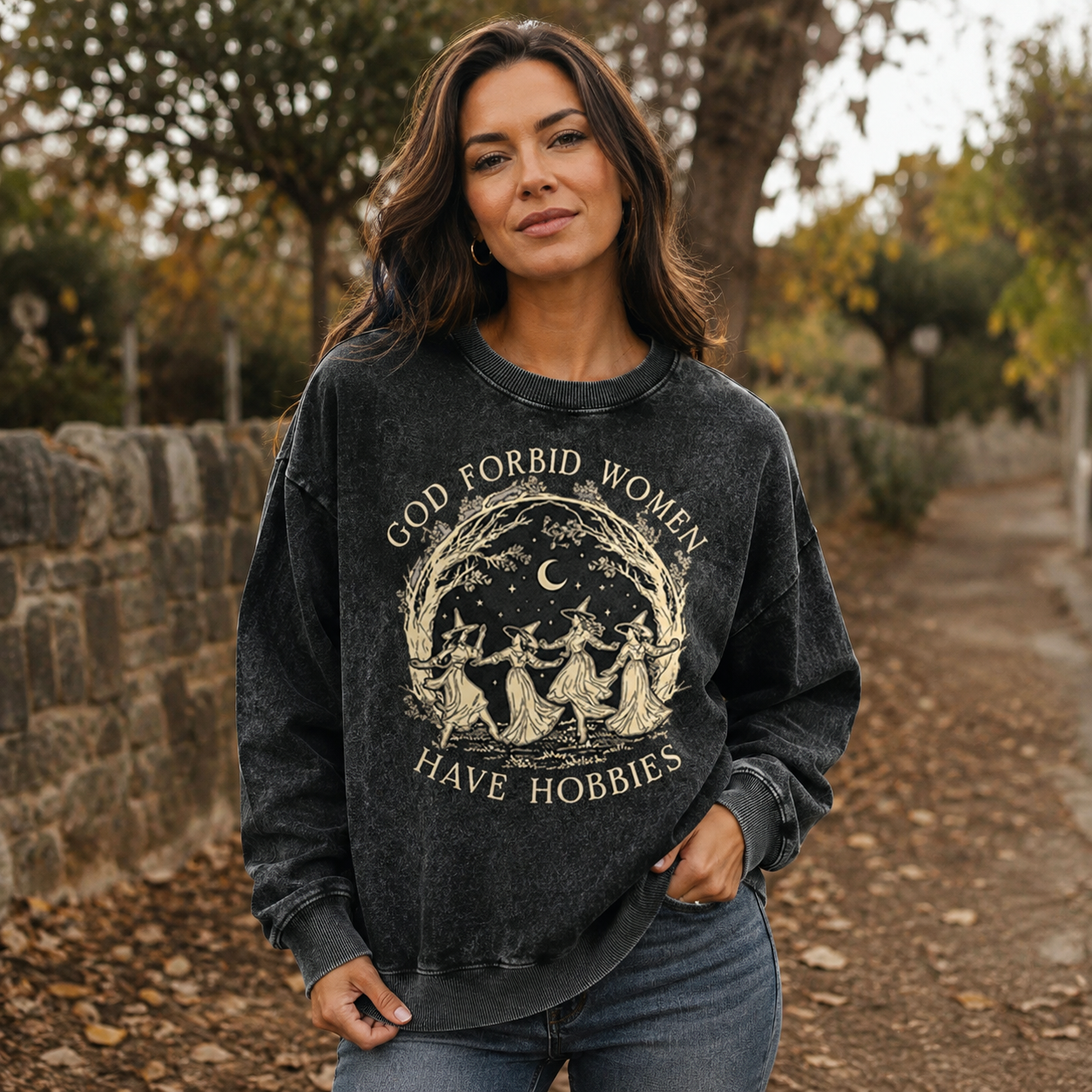 Witch Circle Moonlit Washed Sweatshirts