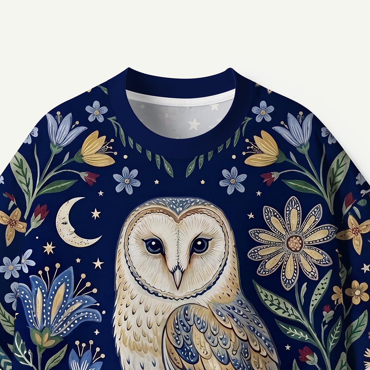 Owl and Floral Eco All-Over Print T-Shirt