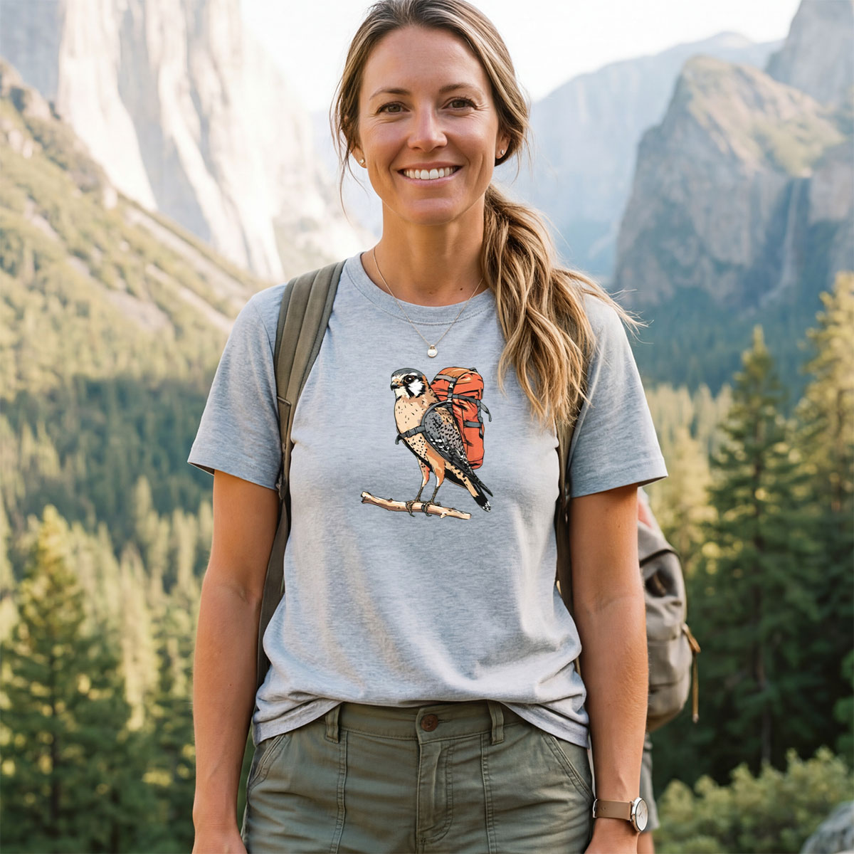 American Kestrel Backpacker T-Shirt
