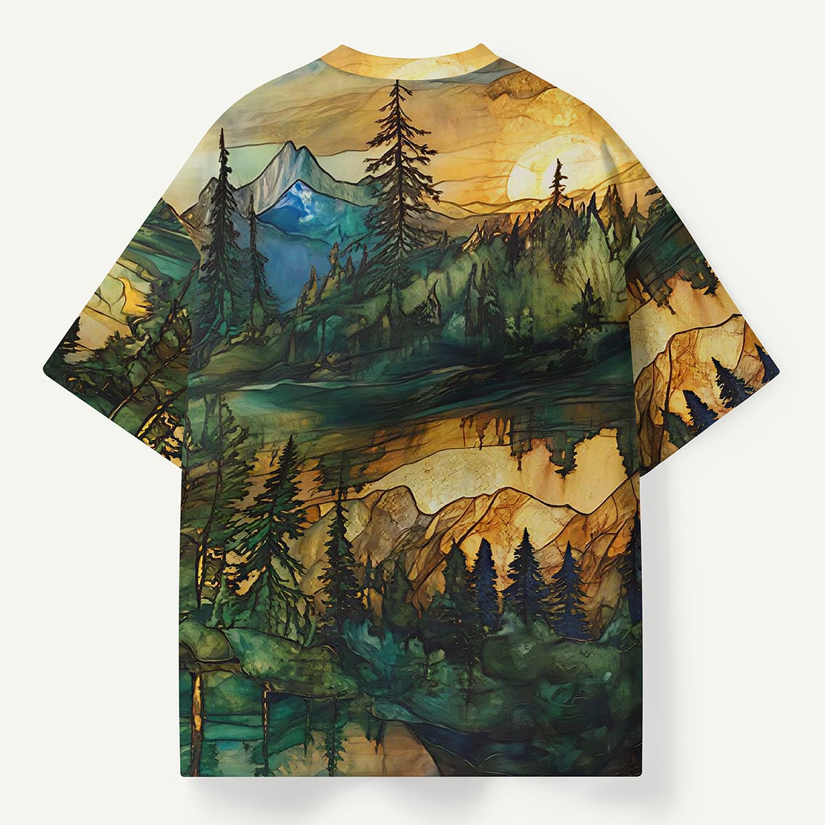 Sunset Alpine Forest Landscap Premium Eco Tee