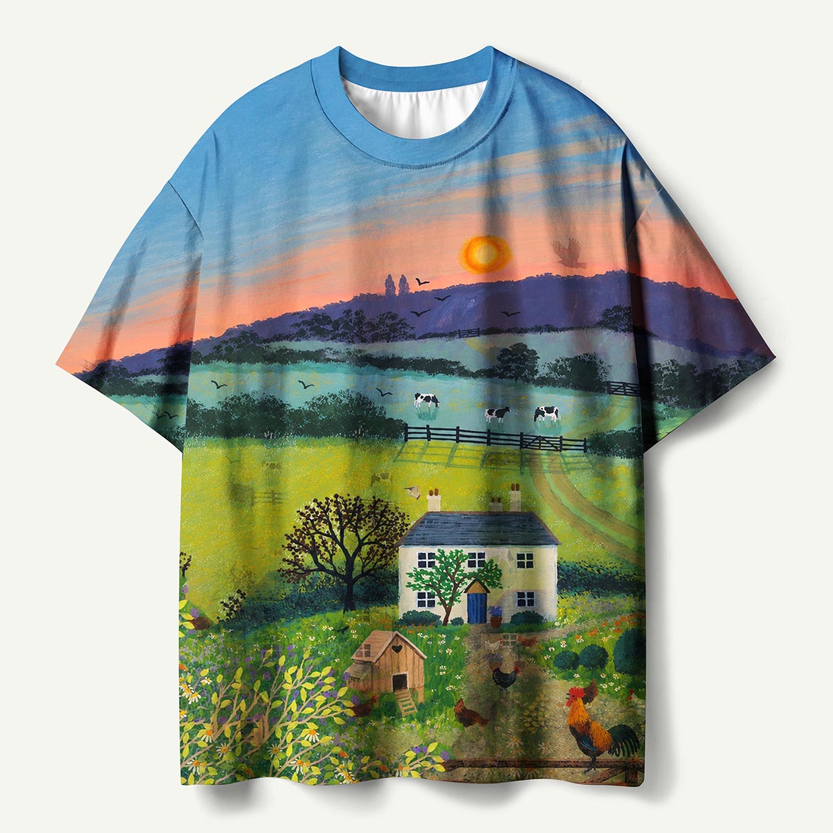 Sunset Countryside Premium Cotton Tee