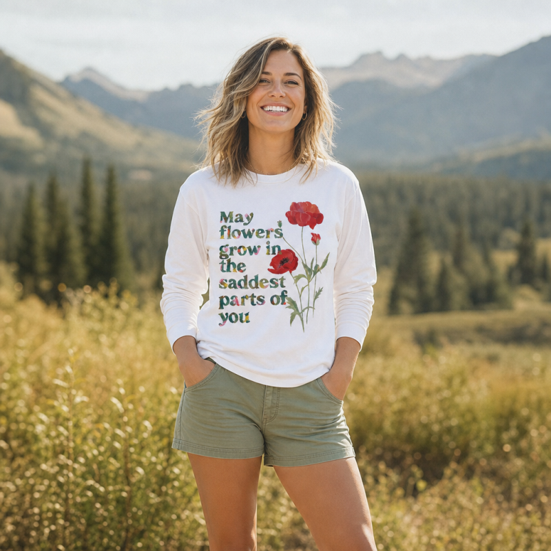 Poppy Bloom Long Sleeve T-Shirt