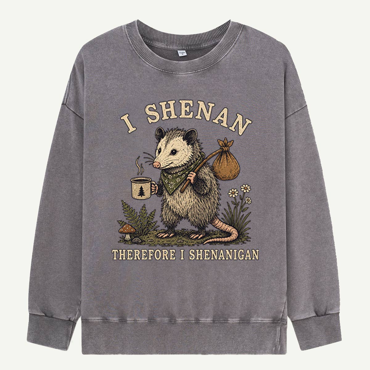 Opossum Shenanigan Philosophy Washed Sweatshirts