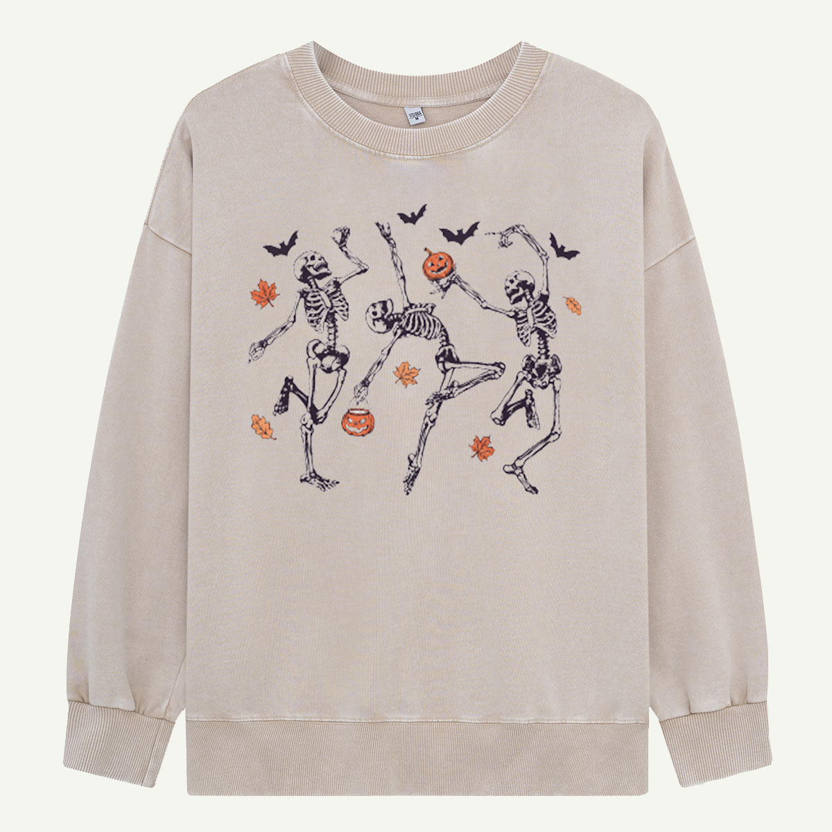 Dancing Skeletons Leaves Washed Sweatshirts