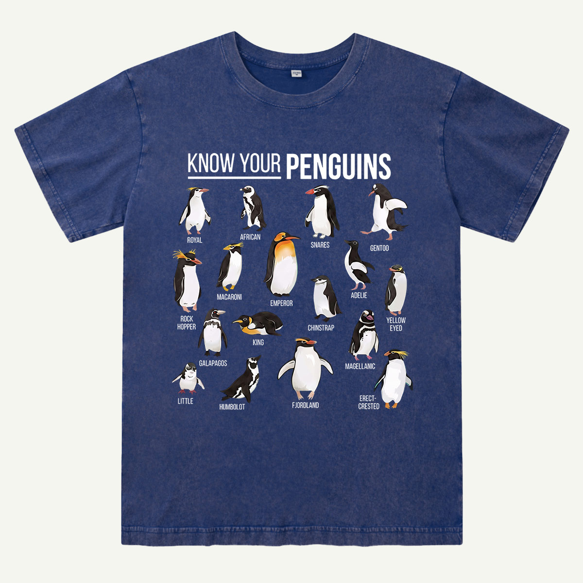 Know Your Penguins Washed T-Shirt