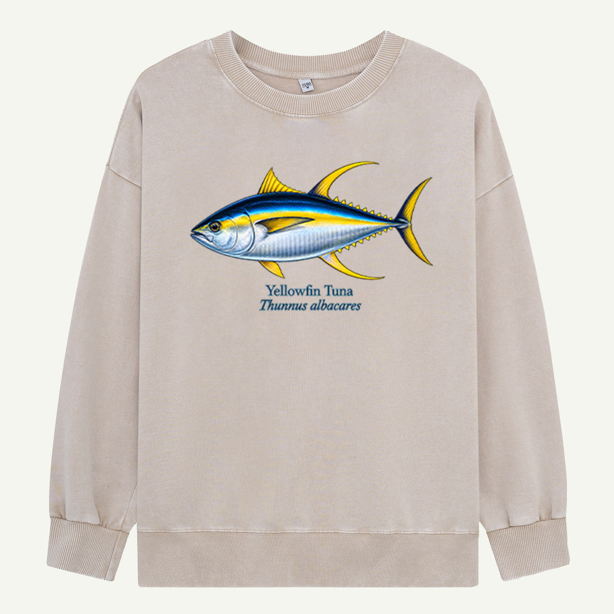 Yellowfin Tuna Marine Illustration Washed Sweatshirts