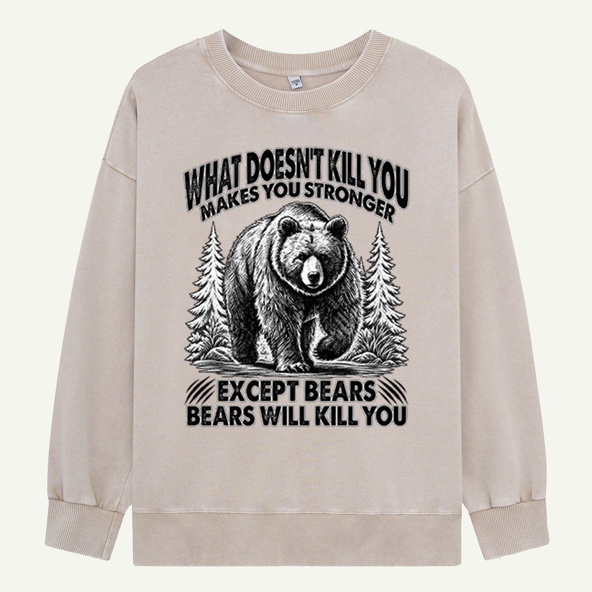 What Does Not Kill You Makes You Stronger Except Bears Washed Sweatshirts