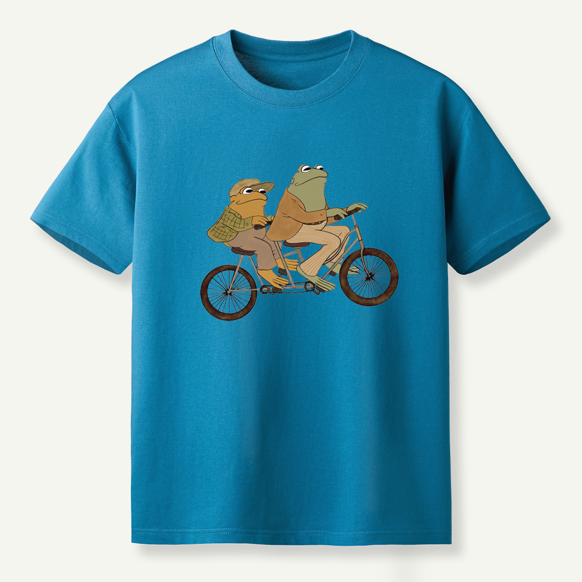 Vintage Frog Tandem Bicycle Whimsical Illustration T-Shirt