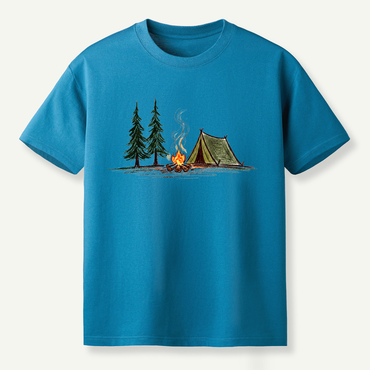 Campfire Tent Pine Forest Escape T-Shirt