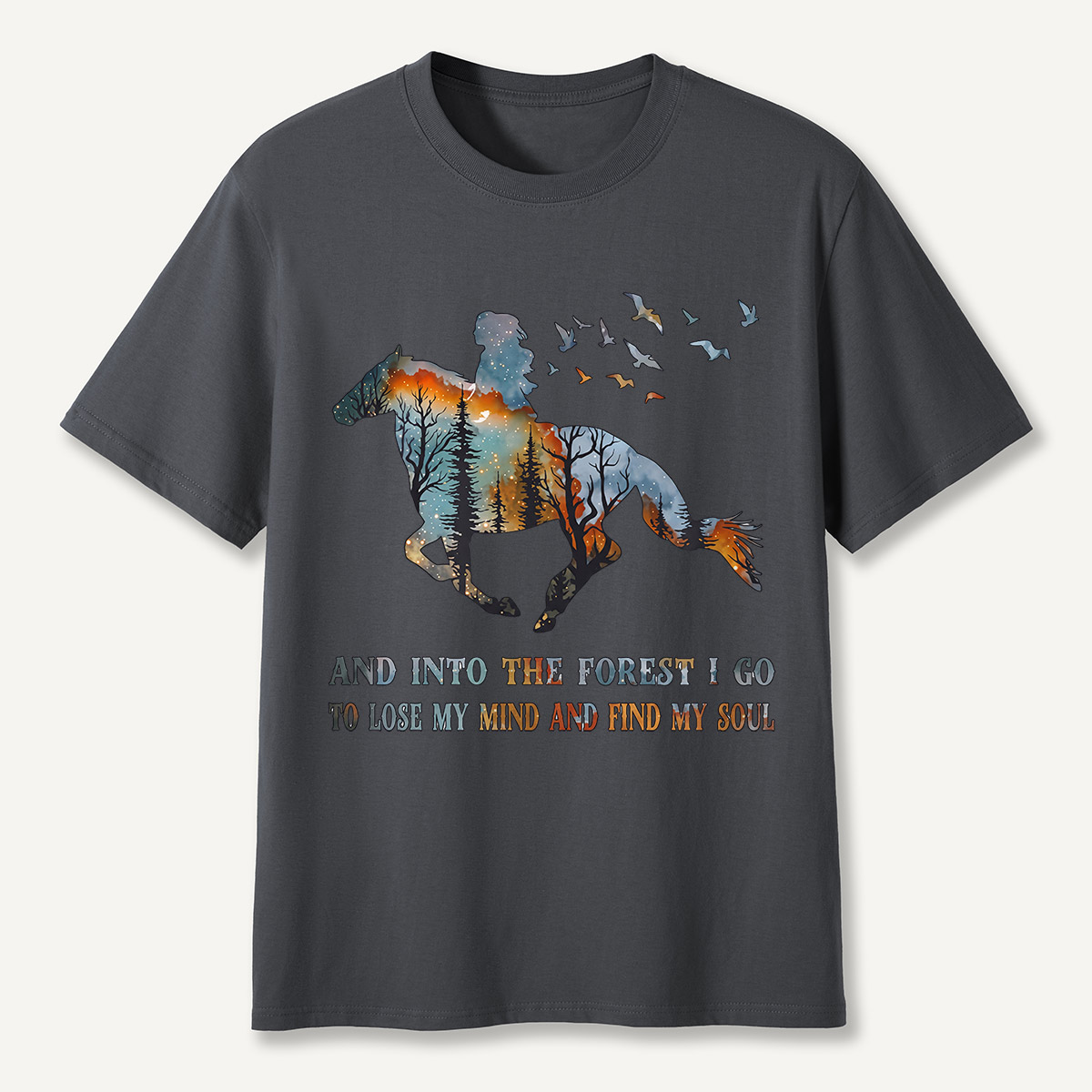 And Into the Forest I Go Horse Silhouette T-Shirt