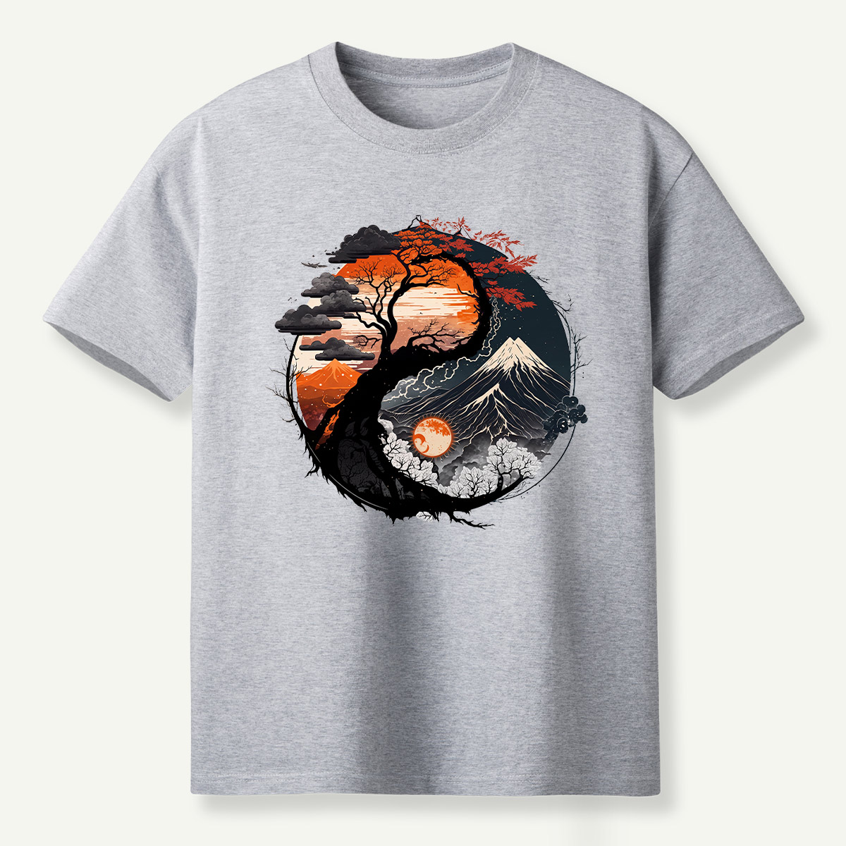 Yin Yang Autumn Forestscape T-Shirt