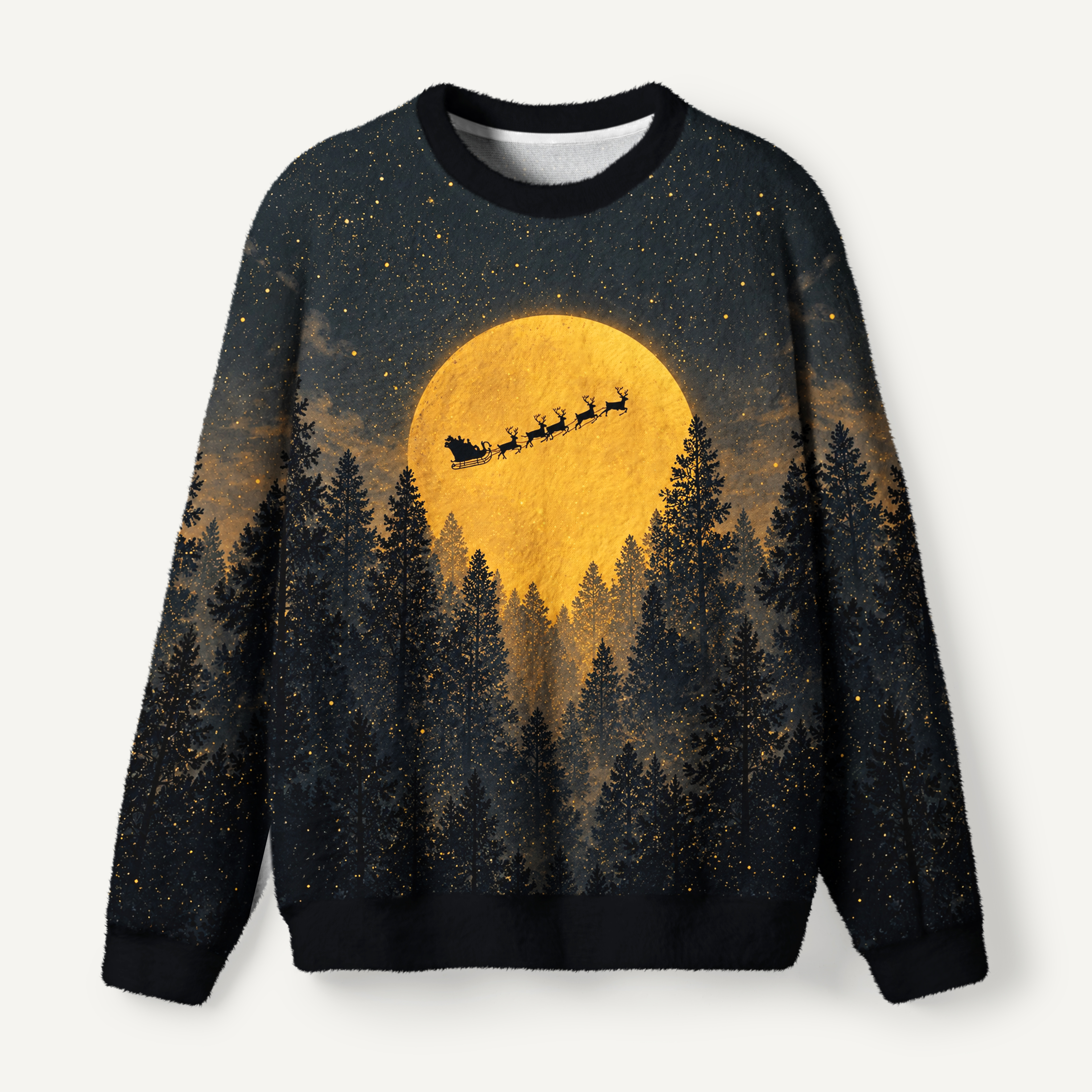 Sunset Wildflower Mountain Valley Ugly Fuzzy Fleece Sweatshirt