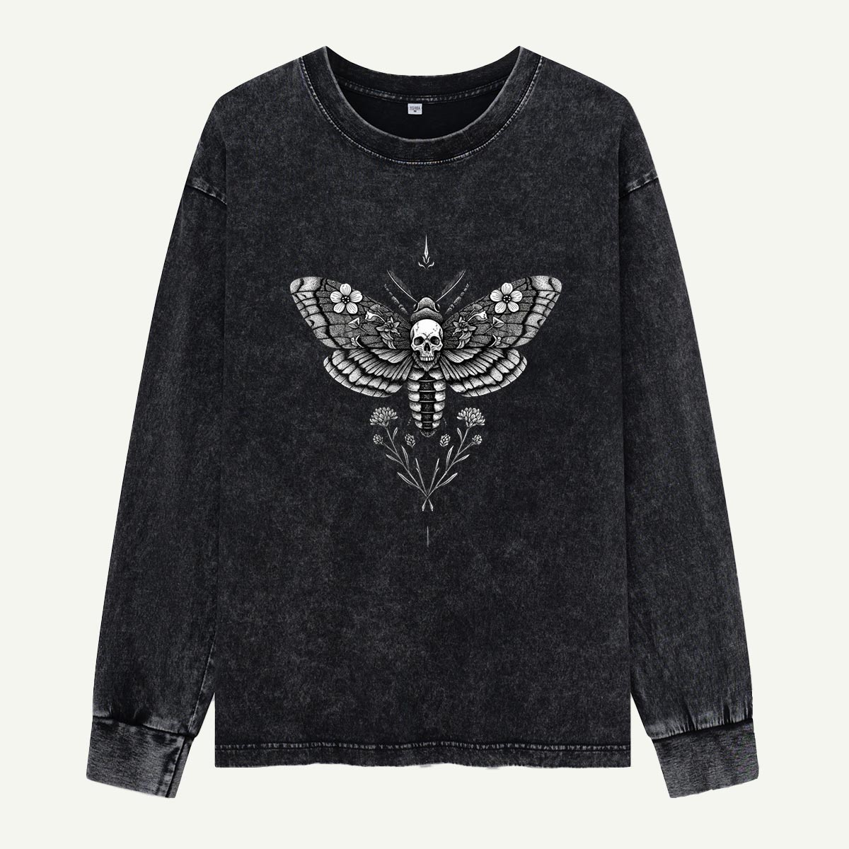 Moth of Mortal Bloom Washed Long‑sleeve