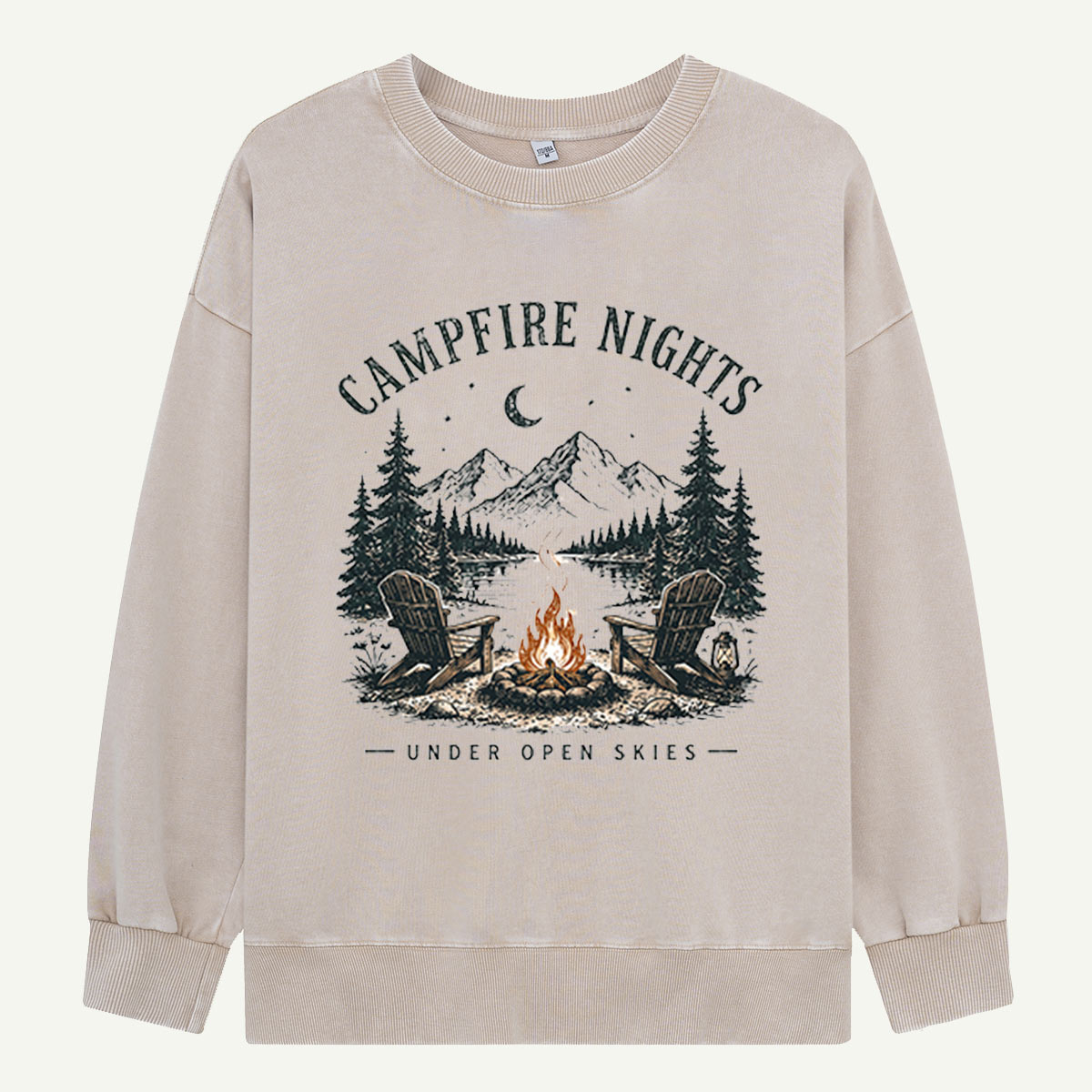 Campfire Nights Under Open Skies Washed Sweatshirts
