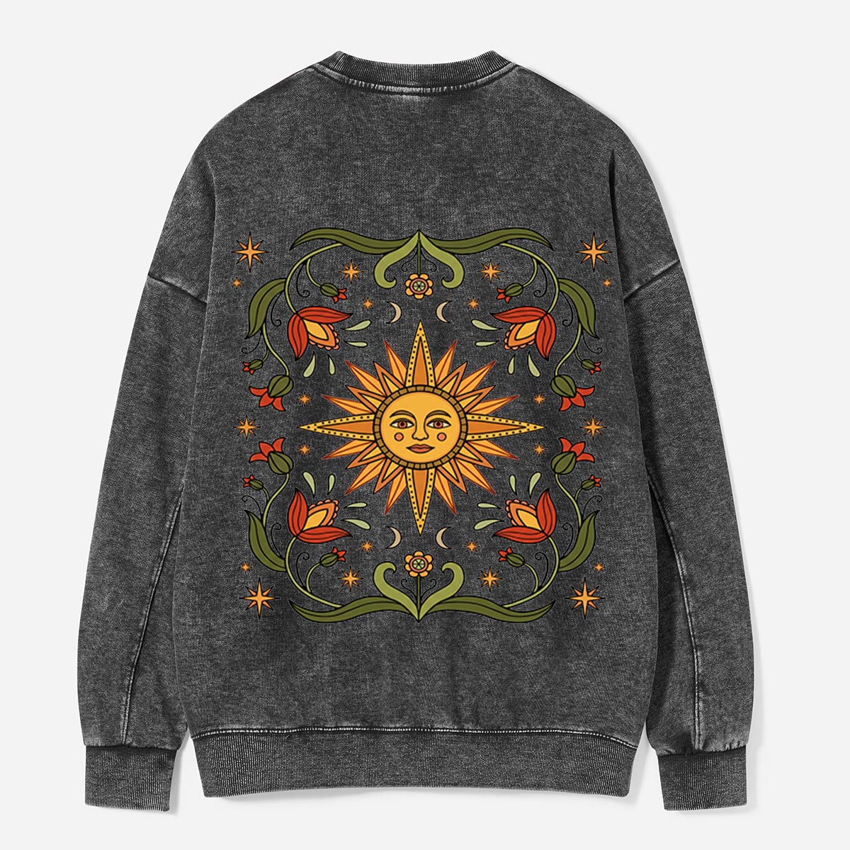 Sun Blooms Under the Stars Washed Sweatshirts