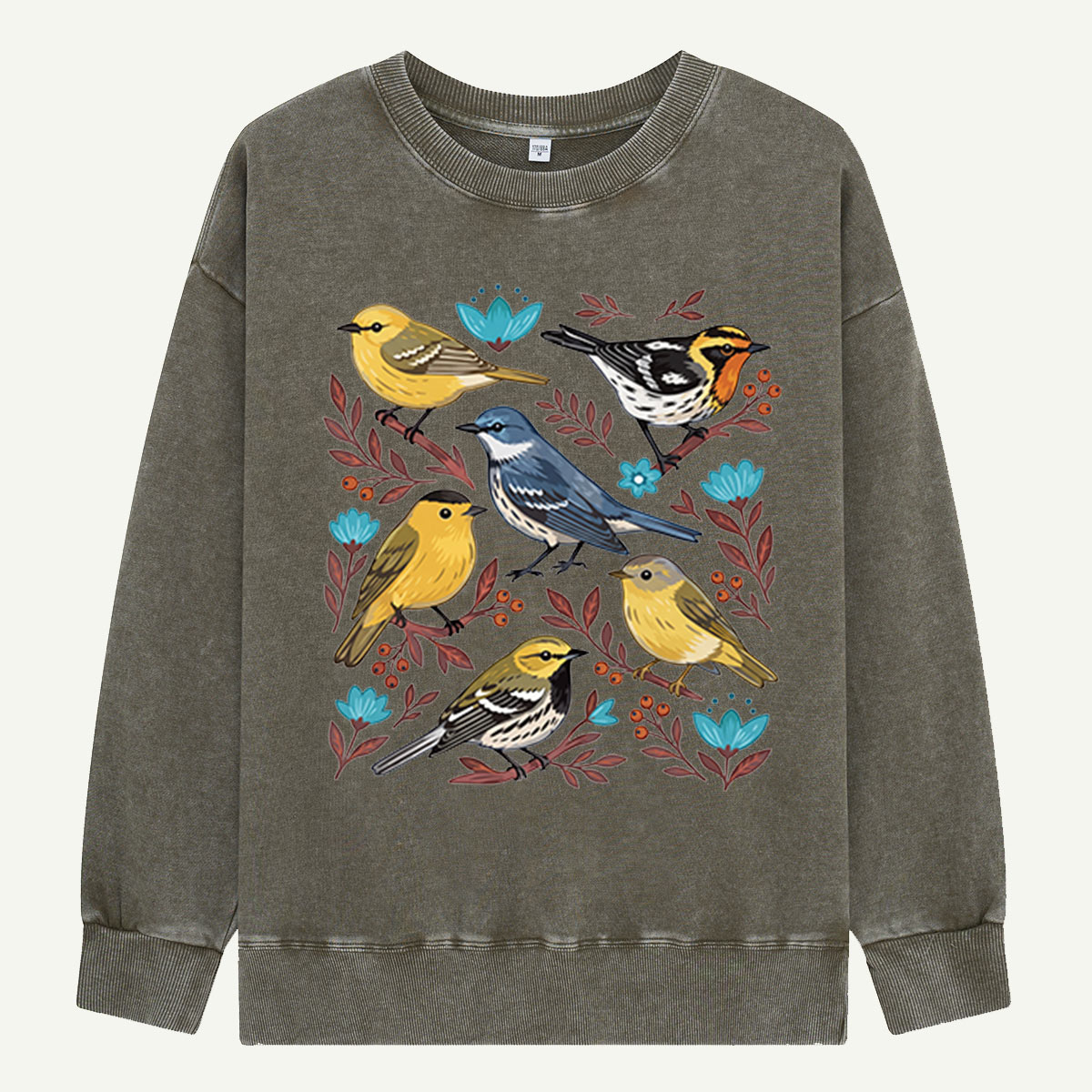 Garden Full of Songbirds Washed Sweatshirts