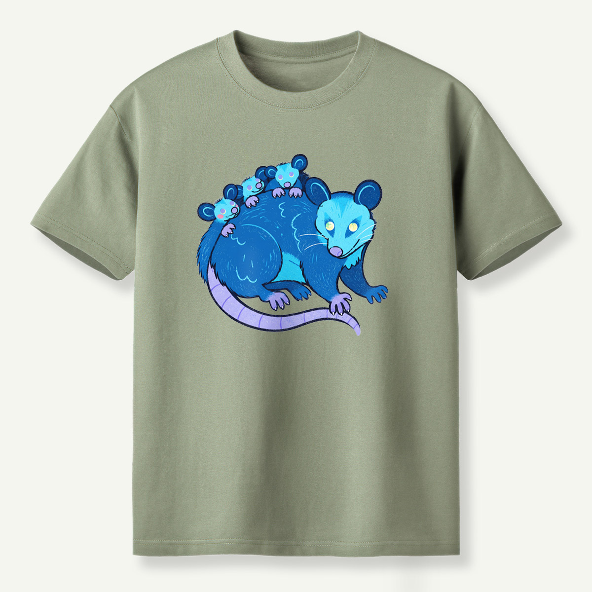 Blue Opossum Family T-Shirt