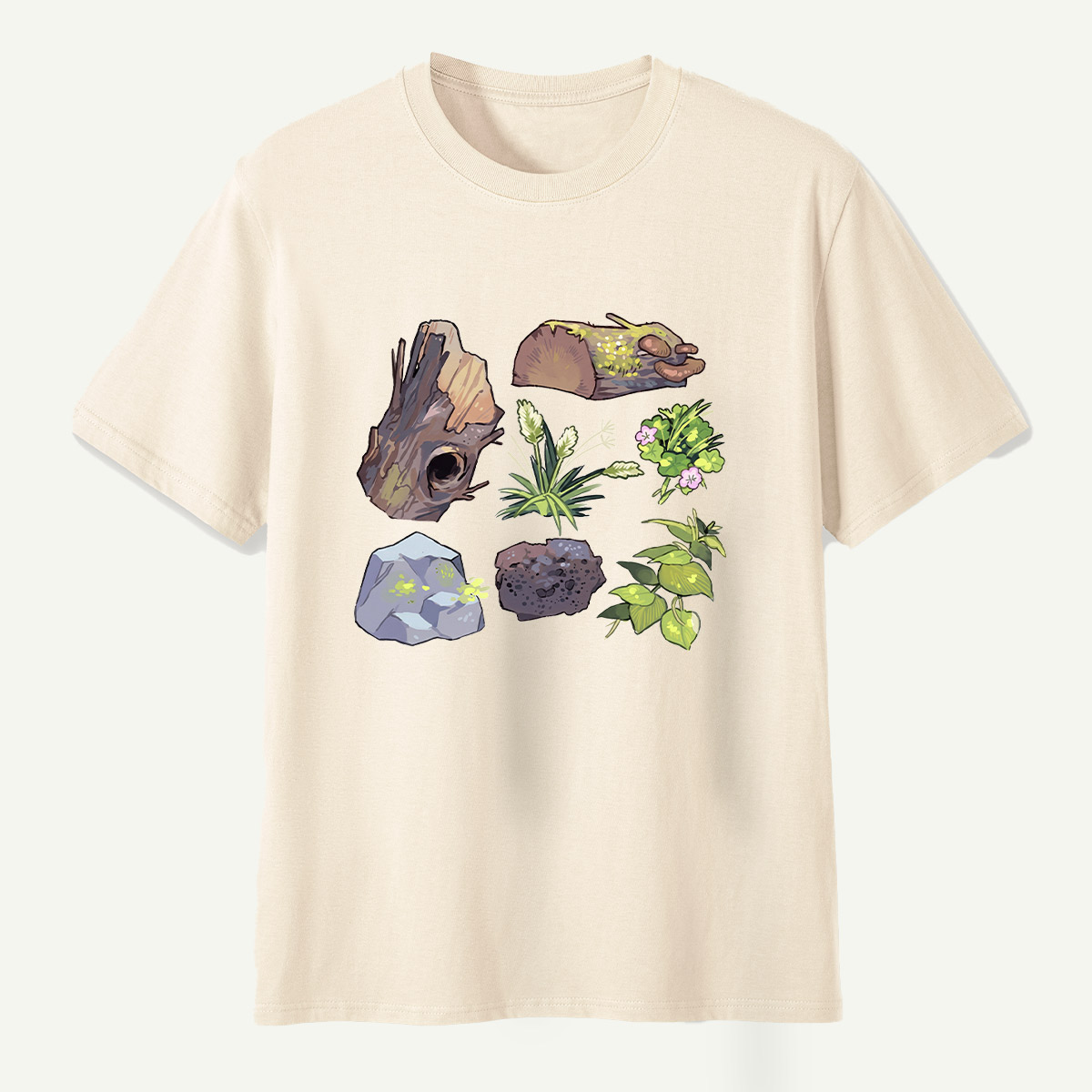 Woodland Moss Rock Nature Collection T-Shirt