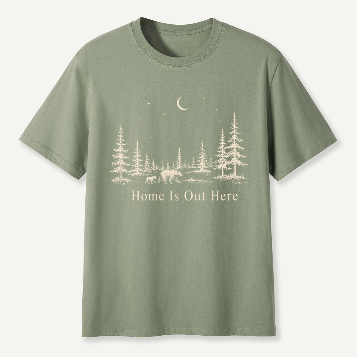 Home Is Out Here Bear Forest T-Shirt