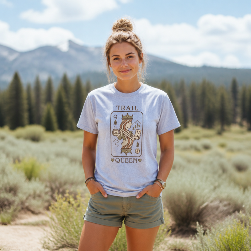 Trail Queen Hiking Playing Card  T-Shirt