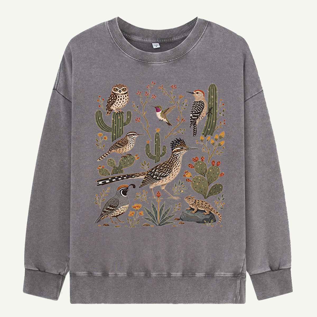 Birds of Cactus Country Washed Sweatshirts