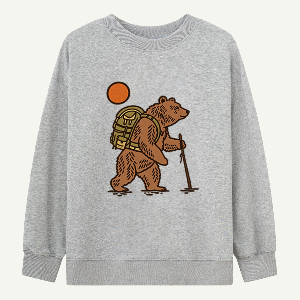 Hiking Bear Sunset Wilderness Adventure Sweatshirts