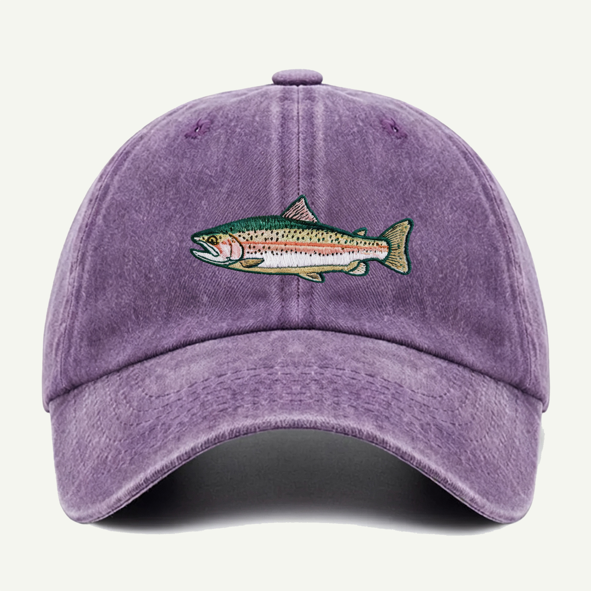Rainbow Trout Washed Embroidered Hat